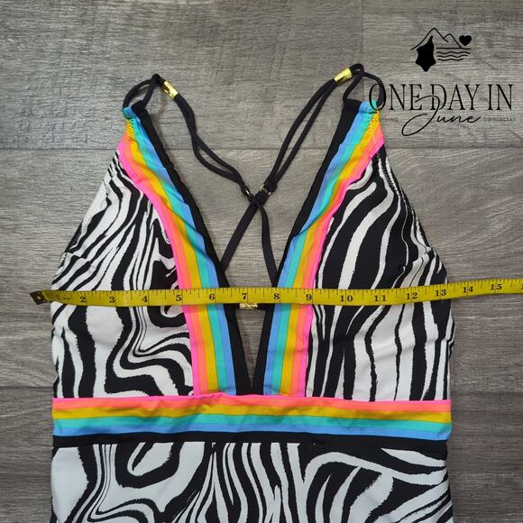 Sunshine 79 Deep V One Piece Swimsuit Size 10 - Picture 5 of 7